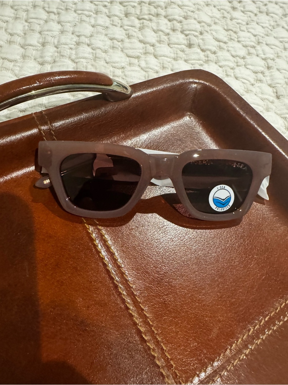 I-Sea Rectangular Sunglasses in Mauve/pink Brown